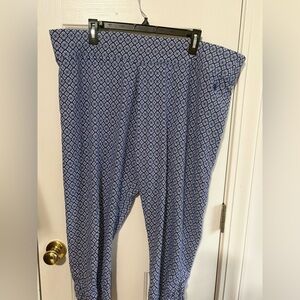 Blue Geometric Women's Leggings Coolibar Cropped